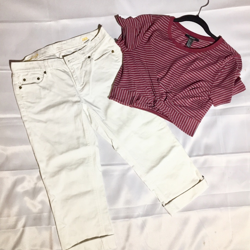 J. Crew White Cropped Matchstick Jean Capris